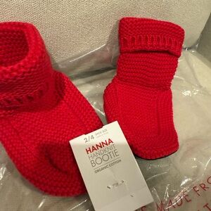 Hanna Andersson Bright Red Knit Booties